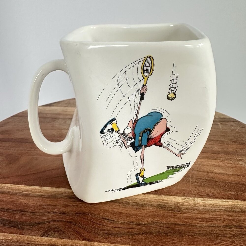 Vintage Golf coffee mug Twisted Tennis 1992 " The Results Of Over Serve‎ "